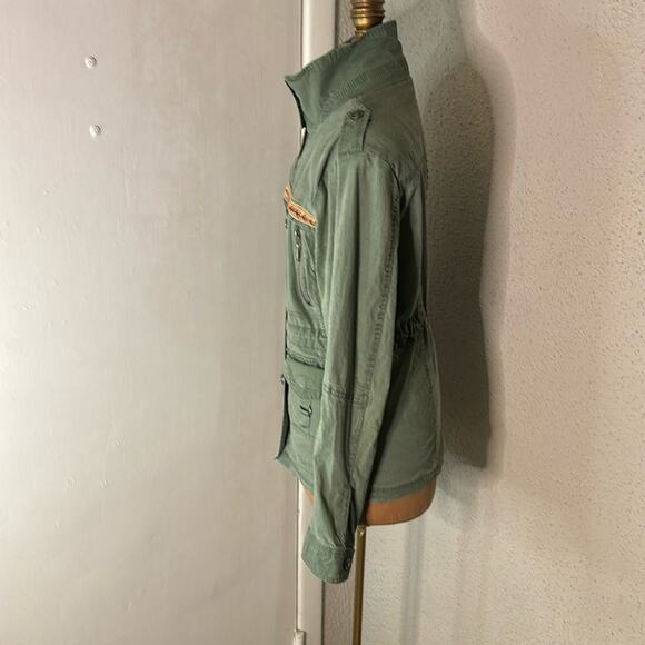 Daytrip Green Army Jacket M Lightweight Boho Cabincore Fisherman Gorpcore Skater - Picture 4 of 15